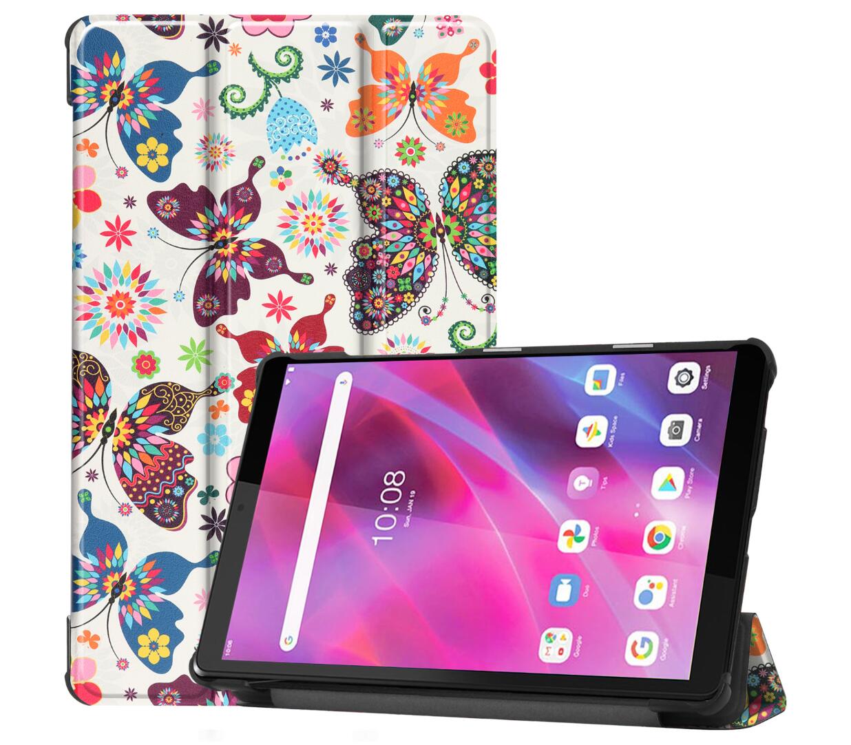 Tri-fold Caster Leather Lenovo Tab M8 (2021) Case Hard Shell Slim