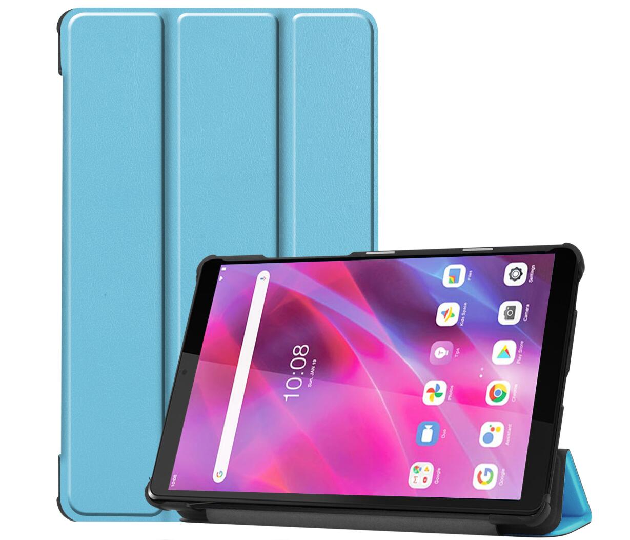 Tri-fold Caster Leather Lenovo Tab M8 (2021) Case Hard Shell Slim