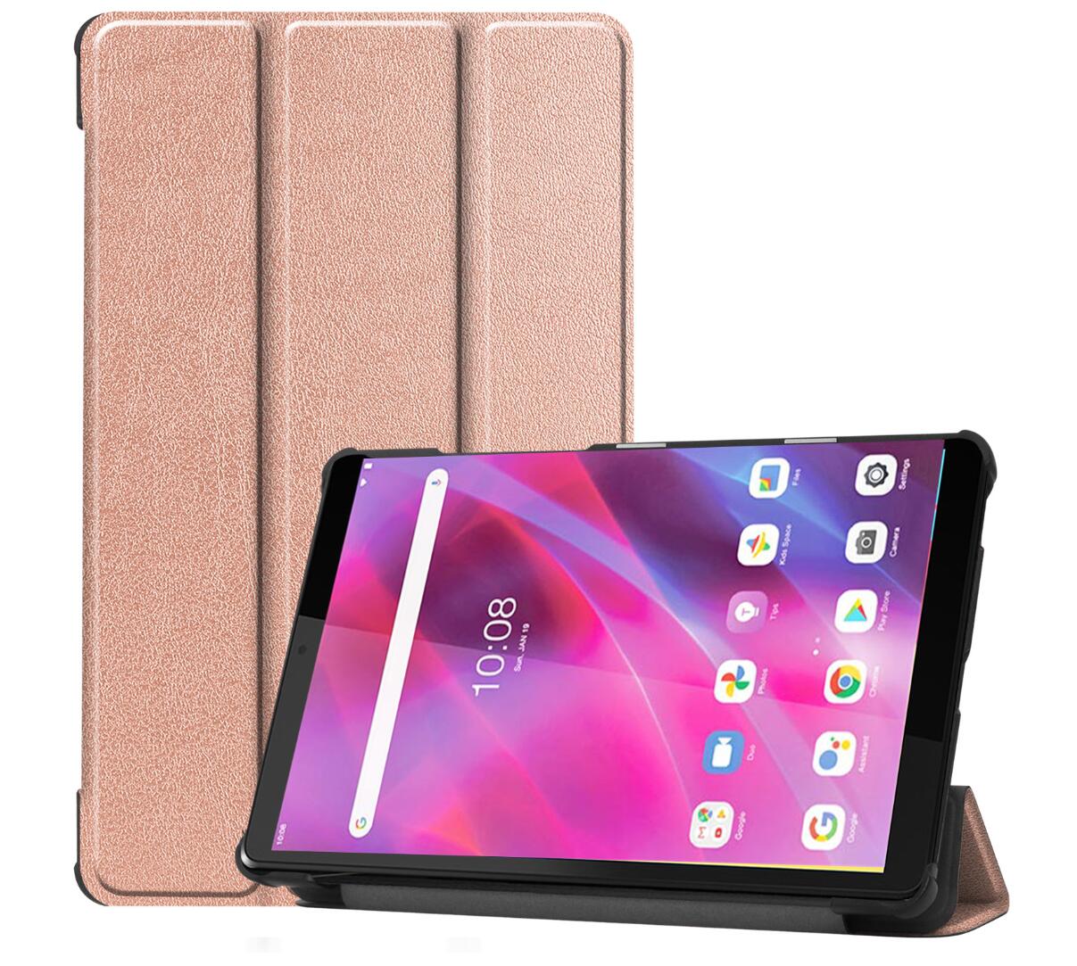 Tri-fold Caster Leather Lenovo Tab M8 (2021) Case Hard Shell Slim