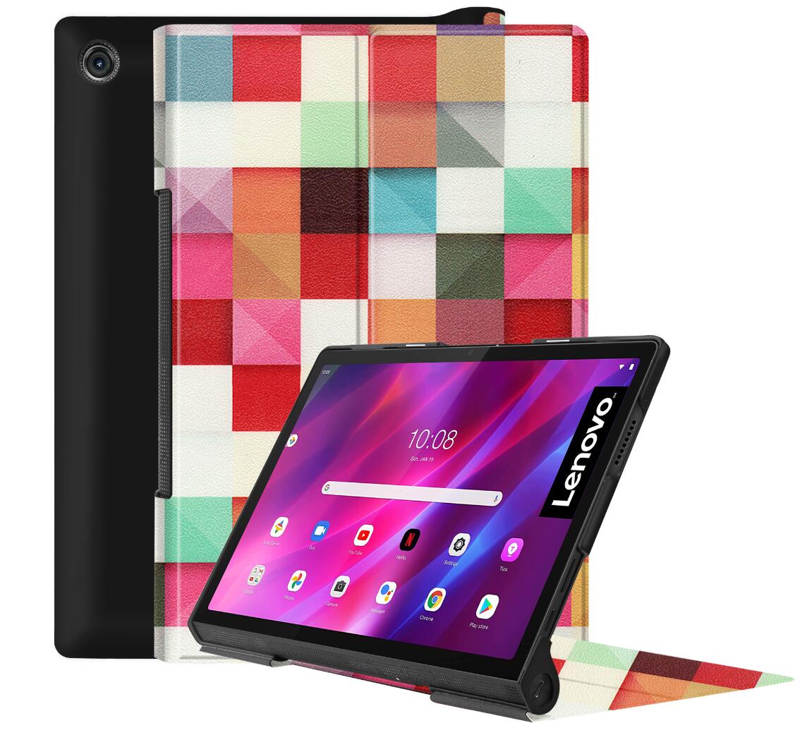 Tri-fold Caster Leather Lenovo Yoga Tab 11 (2021) Case Hard Shell Slim