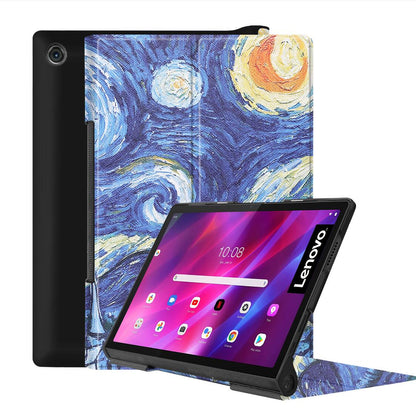 Tri-fold Caster Leather Lenovo Yoga Tab 11 (2021) Case Hard Shell Slim