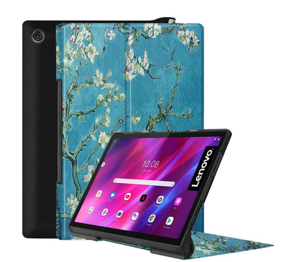 Tri-fold Caster Leather Lenovo Yoga Tab 11 (2021) Case Hard Shell Slim