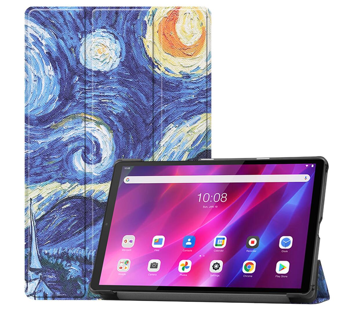 Tri-fold Caster Leather Lenovo Tab K10 (2021) Case Hard Shell Slim