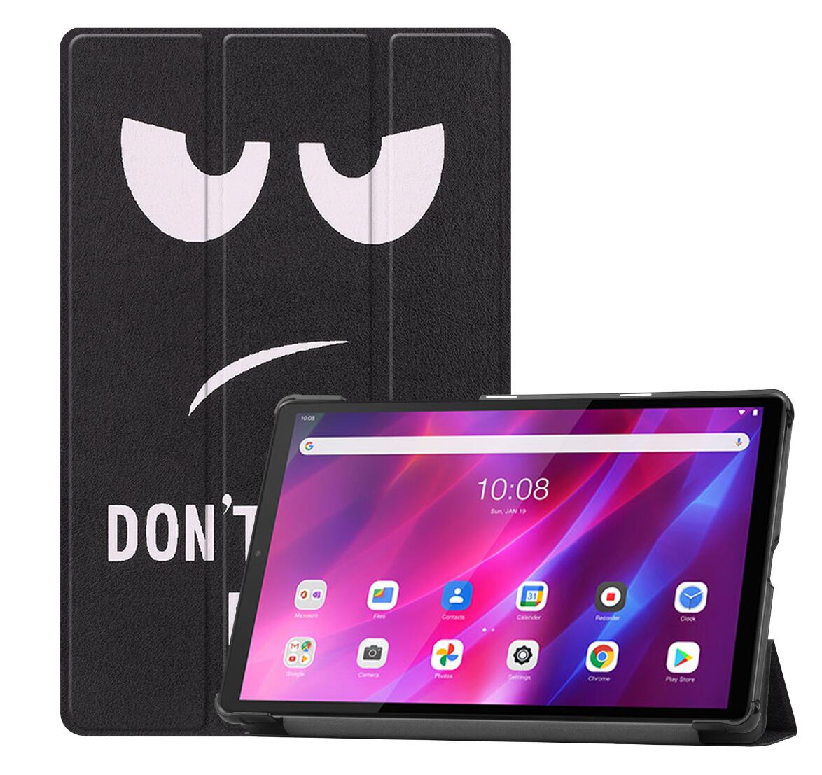 Tri-fold Caster Leather Lenovo Tab K10 (2021) Case Hard Shell Slim