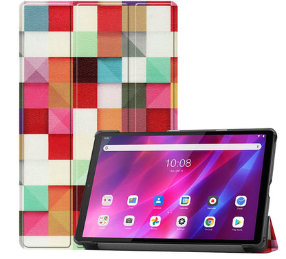 Tri-fold Caster Leather Lenovo Tab K10 (2021) Case Hard Shell Slim