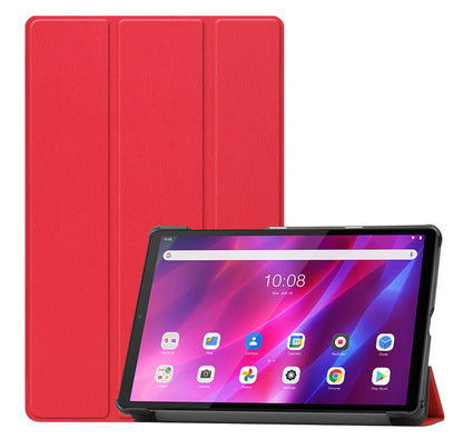 Tri-fold Caster Leather Lenovo Tab K10 (2021) Case Hard Shell Slim