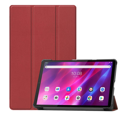 Tri-fold Caster Leather Lenovo Tab K10 (2021) Case Hard Shell Slim