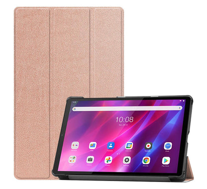 Tri-fold Caster Leather Lenovo Tab K10 (2021) Case Hard Shell Slim