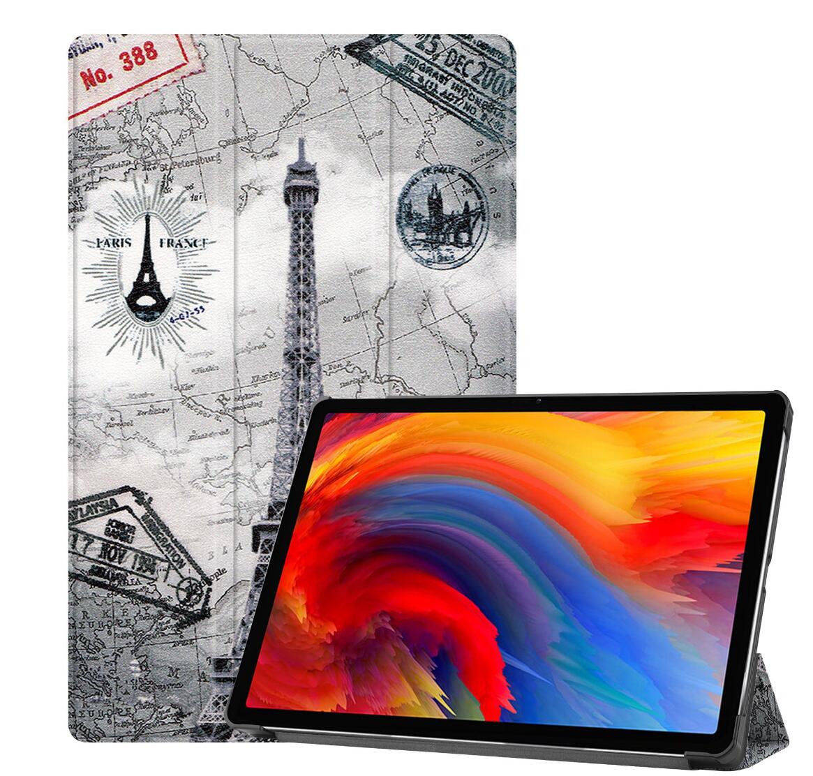 Tri-fold Caster Leather Lenovo Tab P11 Plus (2021) Case Hard Shell