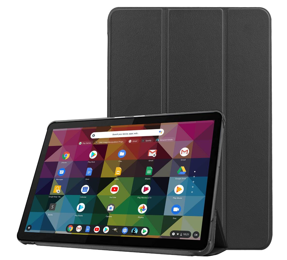 Tri-fold Caster Leather Lenovo IdeaPad Duet Chromebook Case