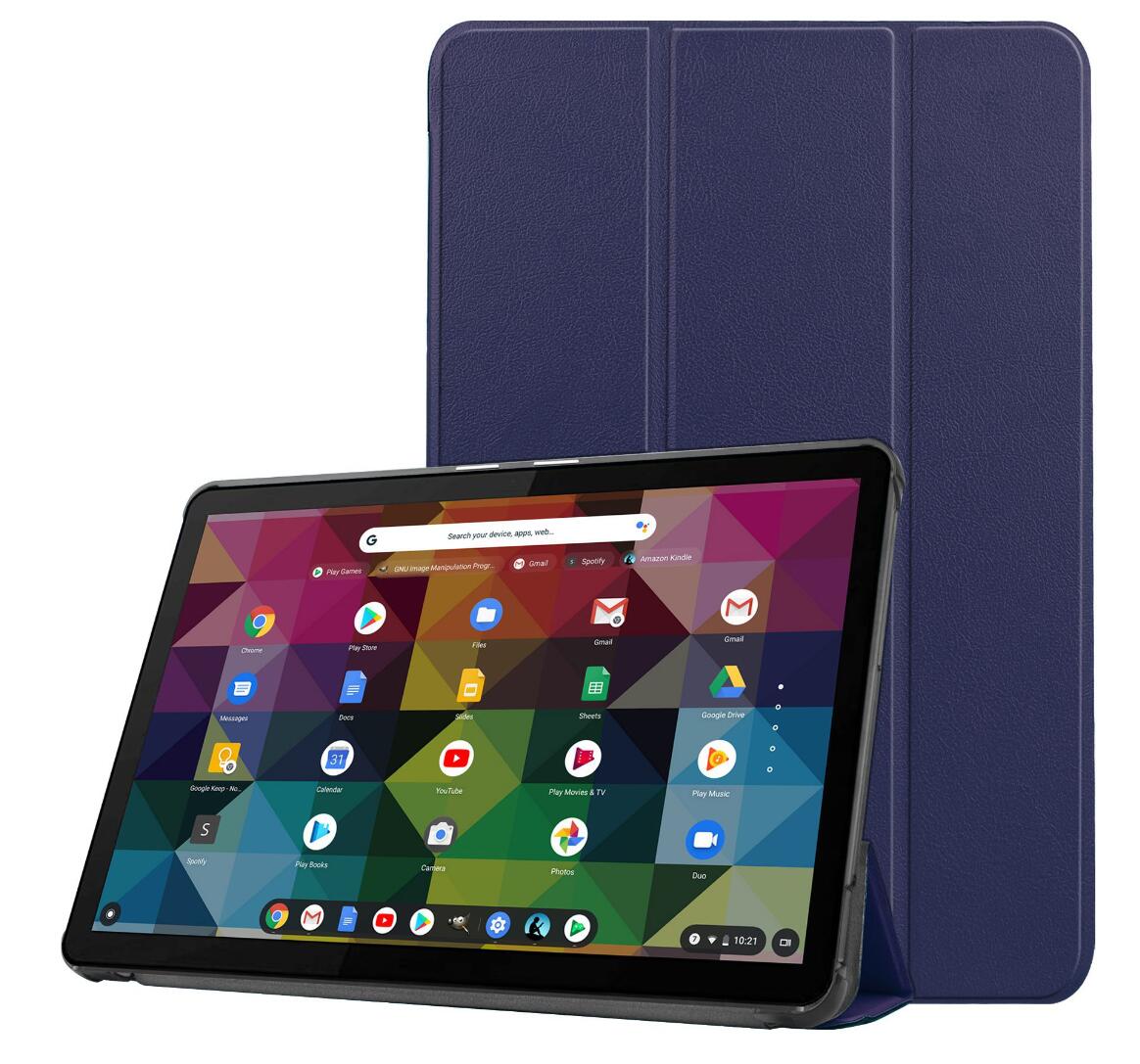 Tri-fold Caster Leather Lenovo IdeaPad Duet Chromebook Case