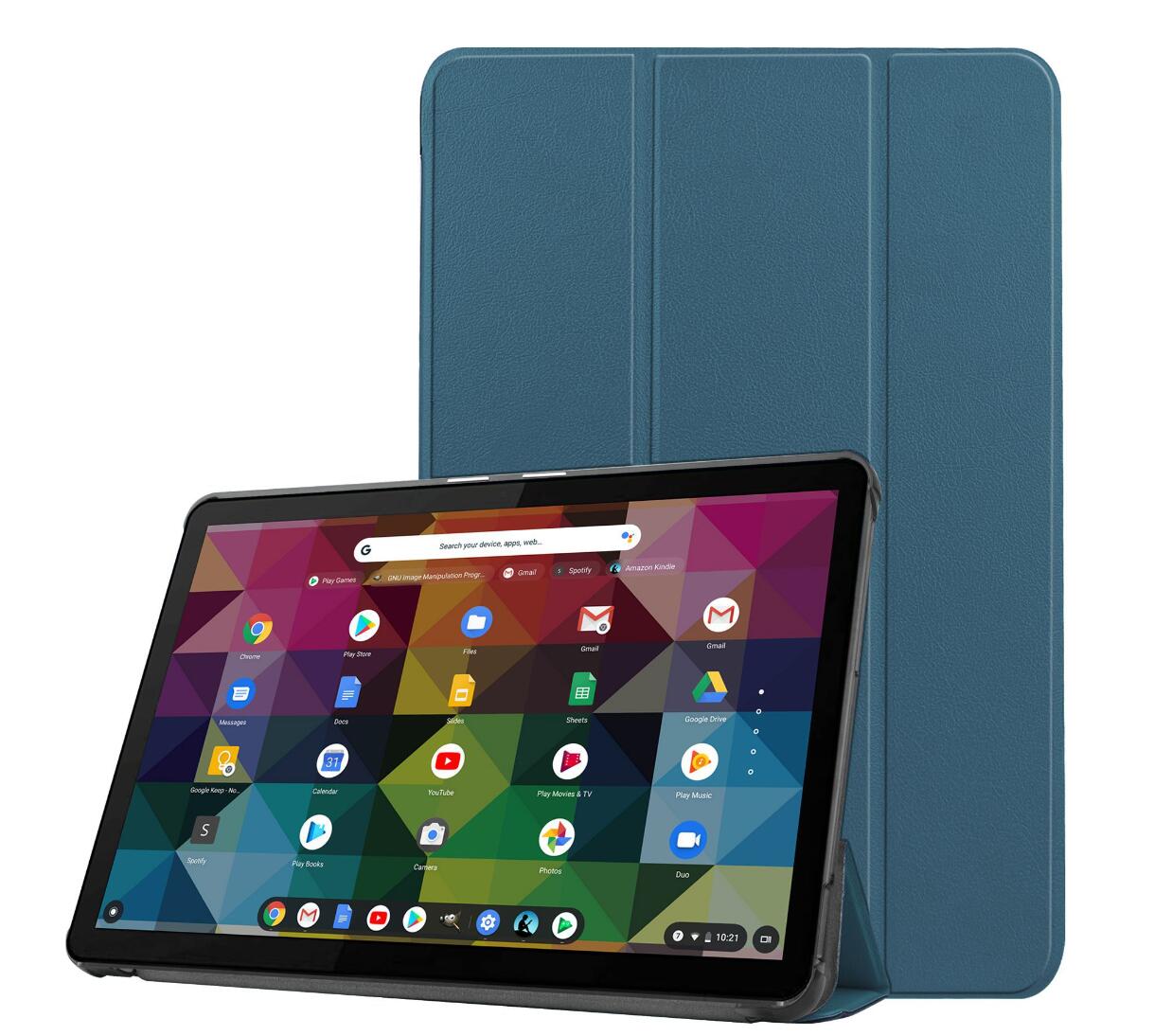 Tri-fold Caster Leather Lenovo IdeaPad Duet Chromebook Case