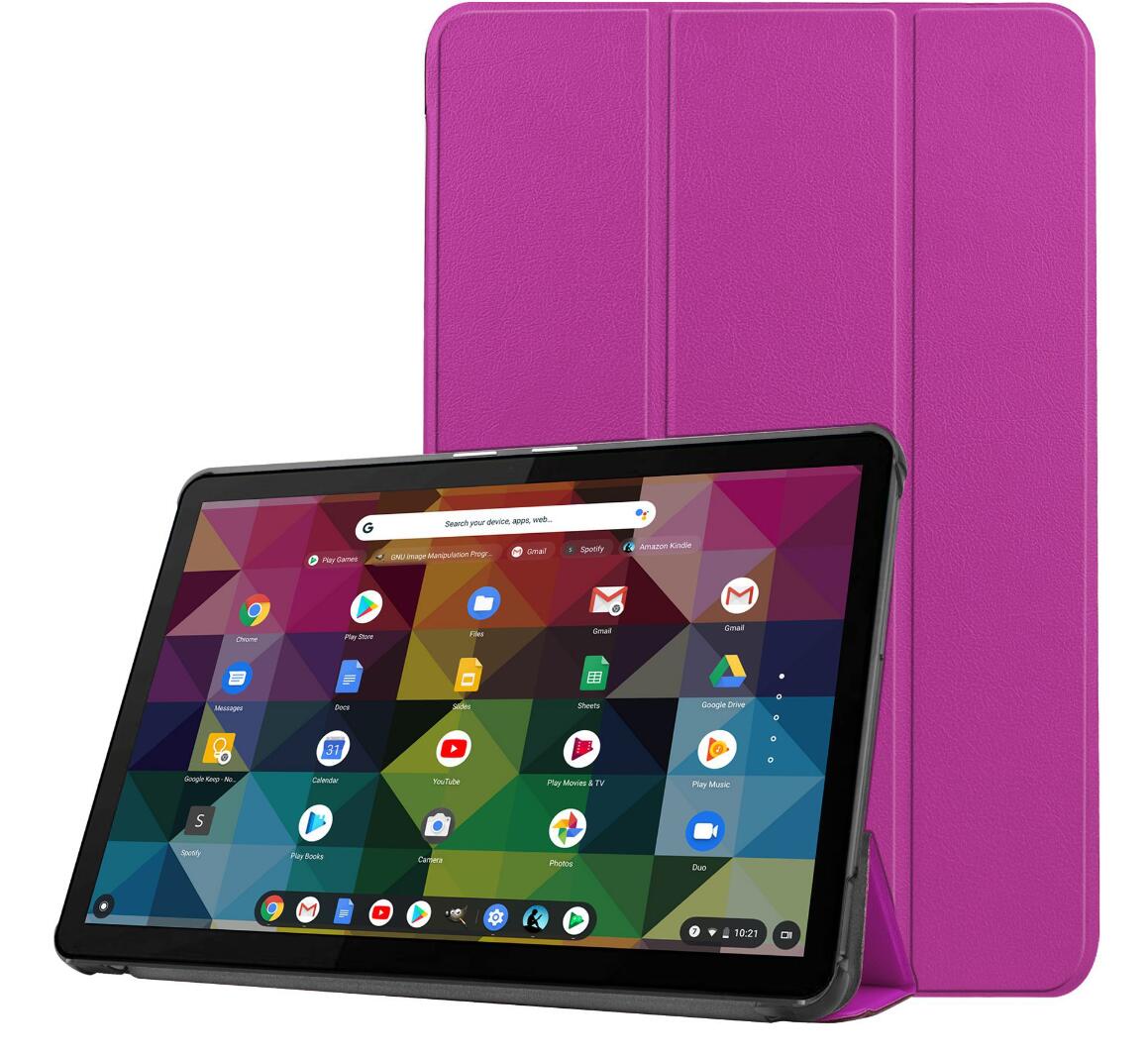 Tri-fold Caster Leather Lenovo IdeaPad Duet Chromebook Case