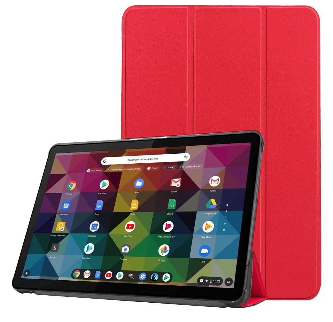 Tri-fold Caster Leather Lenovo IdeaPad Duet Chromebook Case