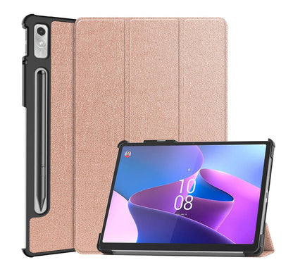 Tri-fold Caster Leather Lenovo Tab P11 Pro (2022) Case Hard Shell Slim