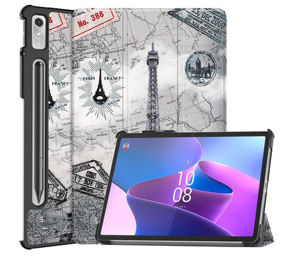 Tri-fold Caster Leather Lenovo Tab P11 Pro (2022) Case Hard Shell Slim