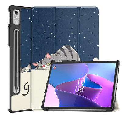 Tri-fold Caster Leather Lenovo Tab P11 Pro (2022) Case Hard Shell Slim