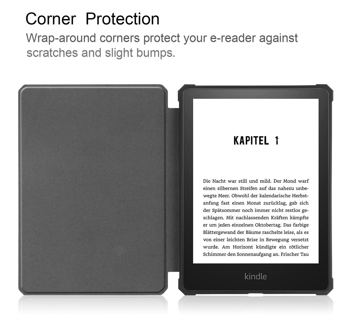 Soft TPU Combo Leather Amazon Kindle Paperwhite 5 Case Tri-fold Stand