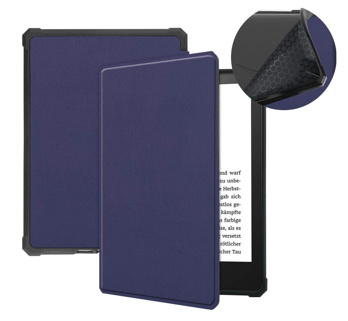 Soft TPU Combo Leather Amazon Kindle Paperwhite 5 Case Tri-fold Stand