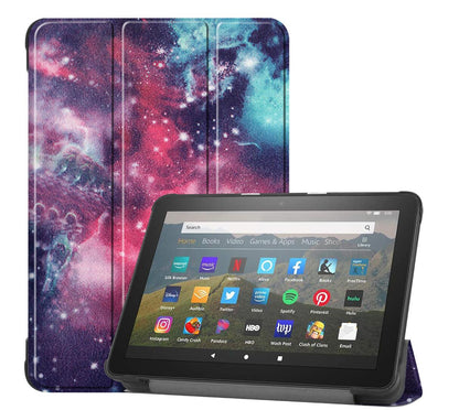 Tri-fold Caster Leather Kindle Fire HD 8 (2020) Case Hard Shell Slim