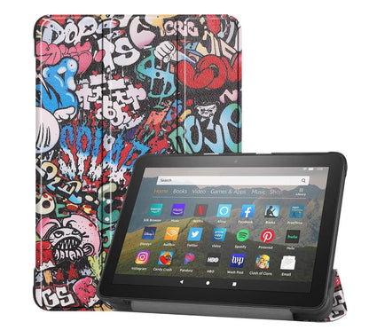 Tri-fold Caster Leather Kindle Fire HD 8 Plus (2020) Case Hard Shell