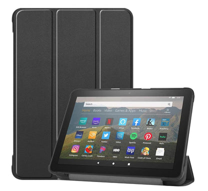 Tri-fold Caster Leather Kindle Fire HD 8 Plus (2020) Case Hard Shell