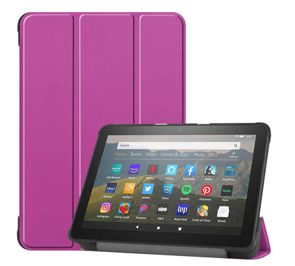 Tri-fold Caster Leather Kindle Fire HD 8 Plus (2020) Case Hard Shell