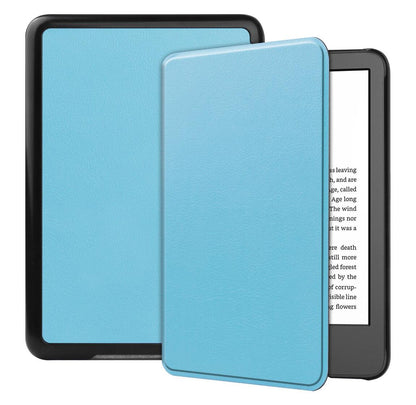 Tri-fold Caster Leather Kindle (2022) Case Hard Shell Slim