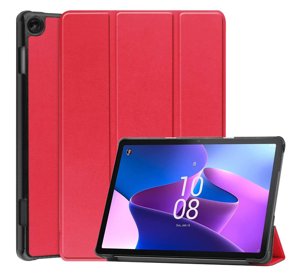 Tri-fold Caster Leather Lenovo Tab M10 (2022) Case Hard Shell Slim