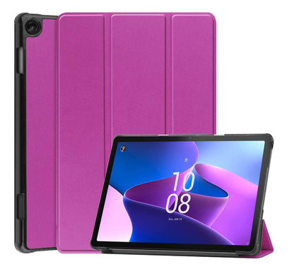 Tri-fold Caster Leather Lenovo Tab M10 (2022) Case Hard Shell Slim