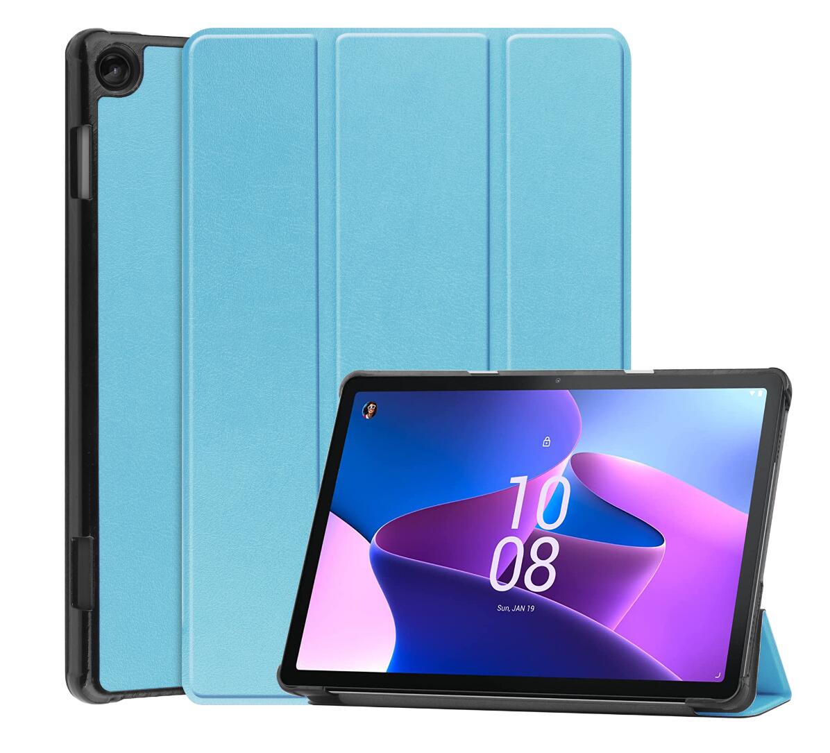 Tri-fold Caster Leather Lenovo Tab M10 (2022) Case Hard Shell Slim