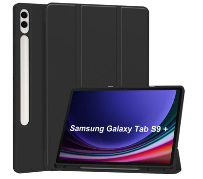 Soft TPU Combo Leather Samsung Galaxy Tab S9+ Case Tri-fold Stand