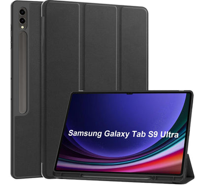 Soft TPU Combo Leather Samsung Galaxy Tab S9 Ultra Case Tri-fold Stand