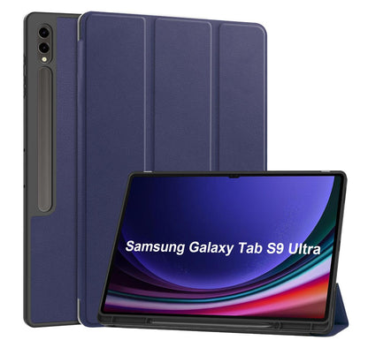 Soft TPU Combo Leather Samsung Galaxy Tab S9 Ultra Case Tri-fold Stand