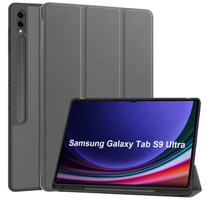 Soft TPU Combo Leather Samsung Galaxy Tab S9 Ultra Case Tri-fold Stand