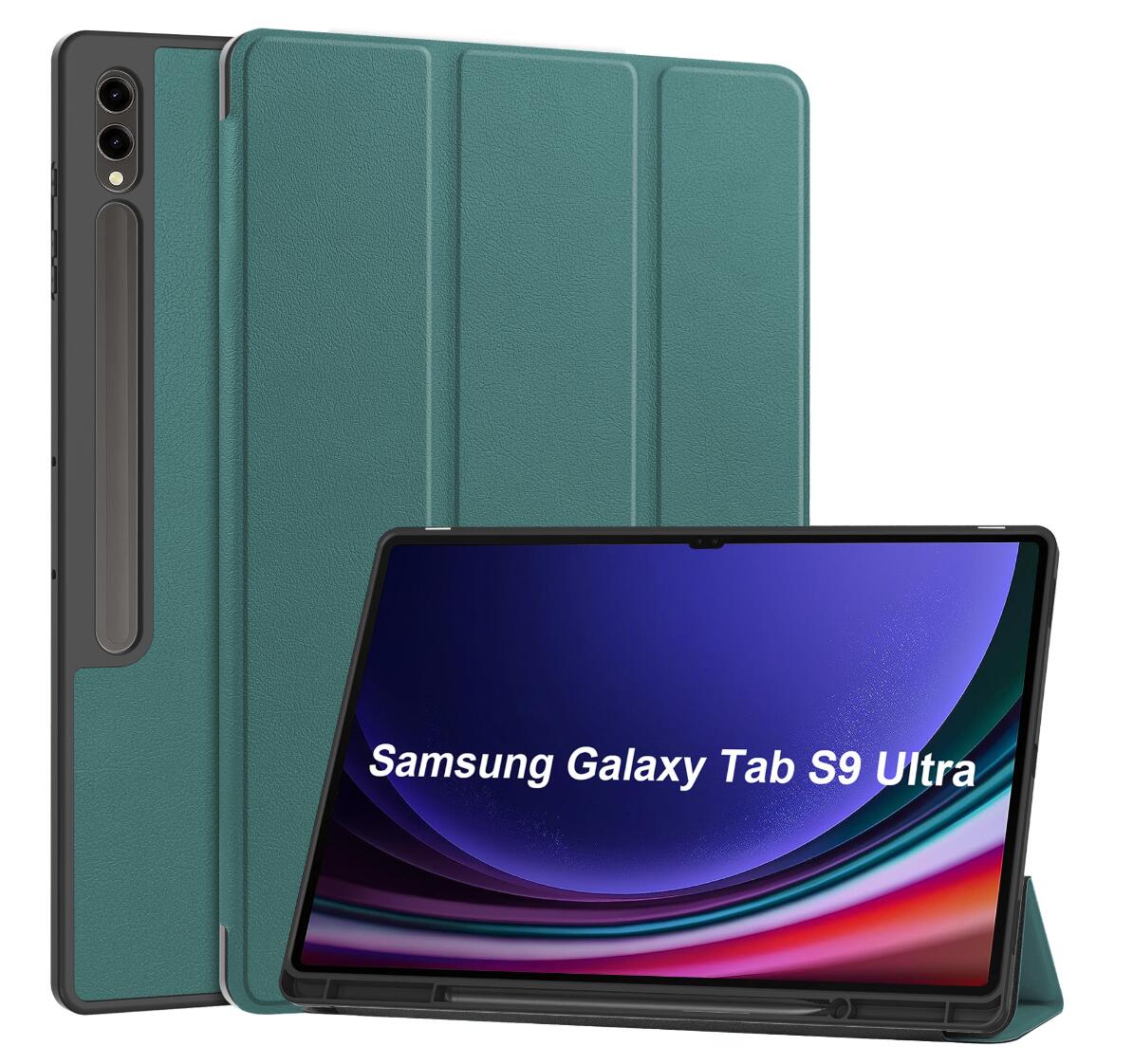 Soft TPU Combo Leather Samsung Galaxy Tab S9 Ultra Case Tri-fold Stand