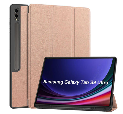 Soft TPU Combo Leather Samsung Galaxy Tab S9 Ultra Case Tri-fold Stand