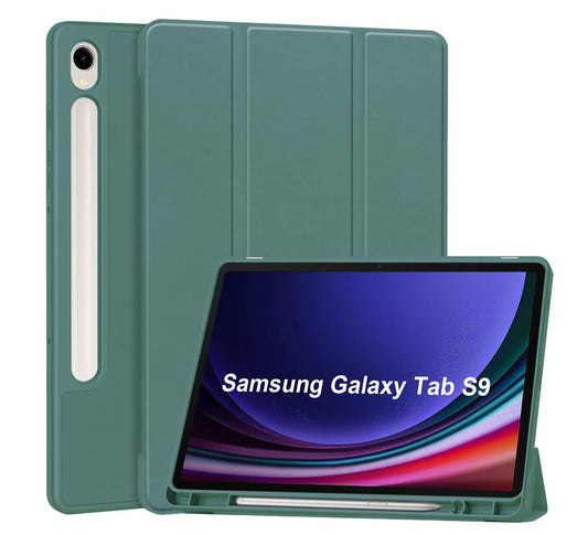 Soft TPU Combo Leather Samsung Galaxy Tab S9 Case Tri-fold Stand