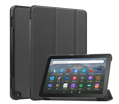 Tri-fold Caster Leather Kindle Fire HD 8 Plus (2022) Case Hard Shell