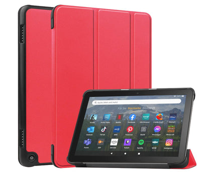 Tri-fold Caster Leather Kindle Fire HD 8 (2022) Case Hard Shell Slim