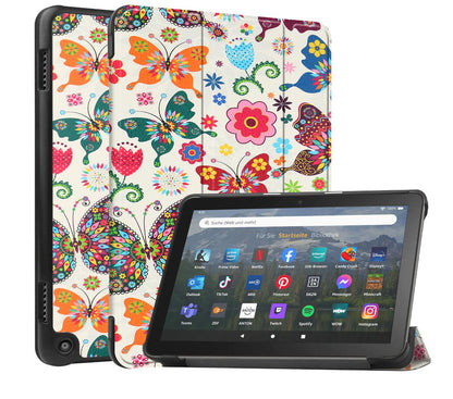 Tri-fold Caster Leather Kindle Fire HD 8 Plus (2022) Case Hard Shell