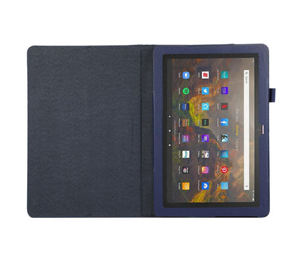 Classical Litchi Leather Amazon Kindle Fire HD 10 (2023) Case Folio