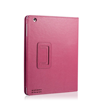 Classical Litchi Leather Apple iPad 2 Case Folio