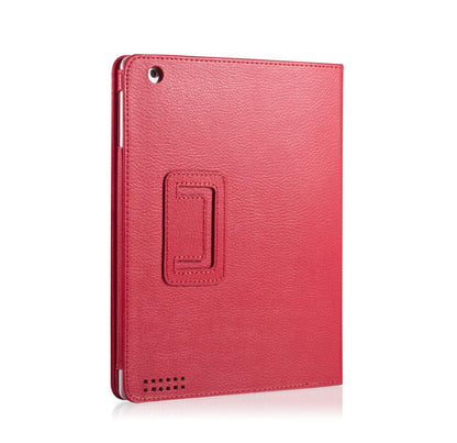 Classical Litchi Leather Apple iPad 2 Case Folio