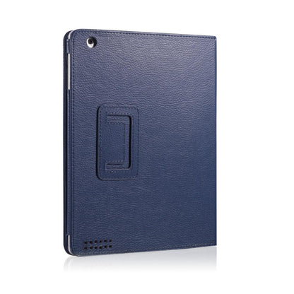 Classical Litchi Leather Apple iPad 2 Case Folio