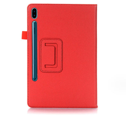 Classical Litchi Leather Samsung Galaxy Tab S8+ Case Folio