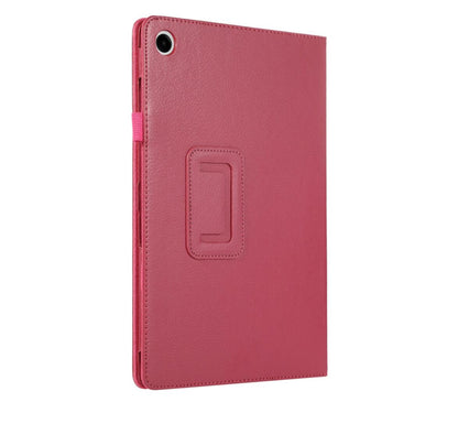 Classical Litchi Leather Samsung Galaxy Tab A9 Case Folio