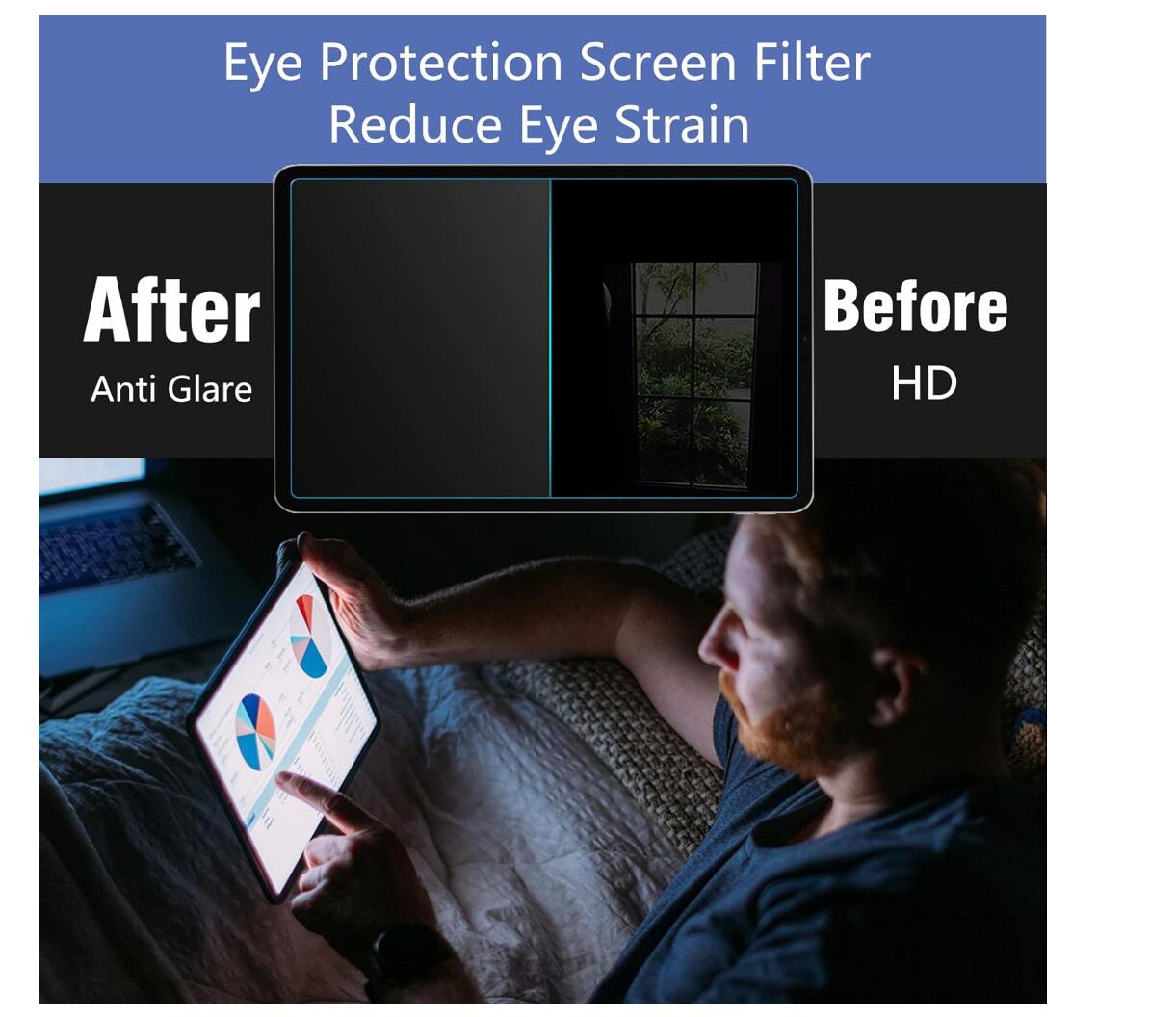 [2 Pack] Blue Flim Eye Protection Galaxy Tab A7 Lite Screen Protector