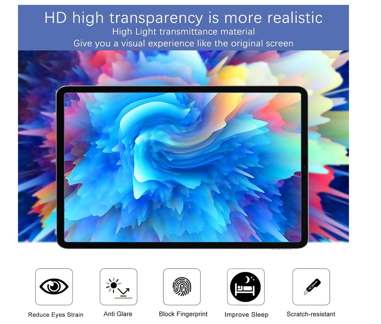 [2 Pack] Blue Flim Eye Protection Galaxy Tab A7 Lite Screen Protector