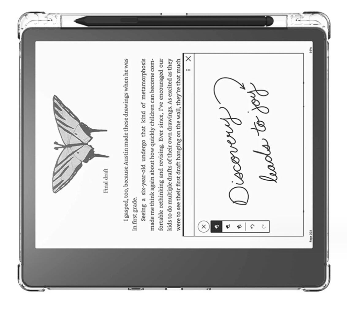 Pencil Holder Clear TPU Amazon Kindle Scribe Case Transparant